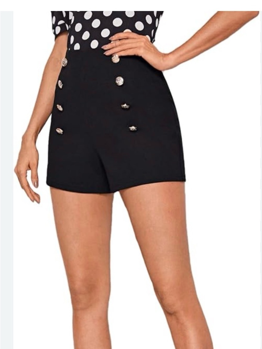LOFT Navy Sailor Linen blend side zip buttoned short nautical preppy classic W14